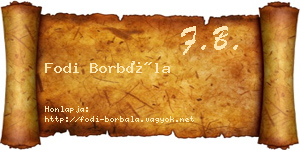 Fodi Borbála névjegykártya